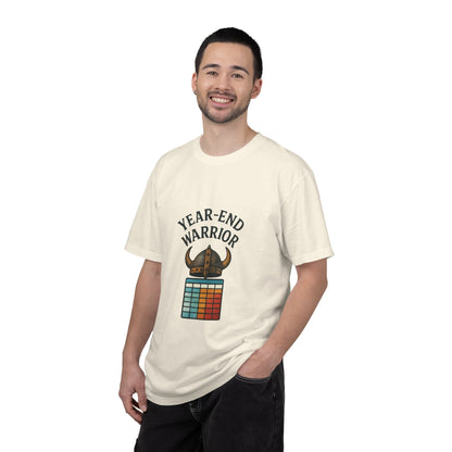 Year-End Warrior T-Shirt — Viking Helmet & Progress Chart Holiday Hustle Tee
