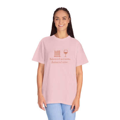 Accounting Shirt — "Balanced Accounts, Balanced Wine" Garment-Dyed T-Shirt