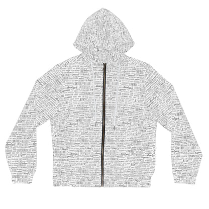 Accounting Terms All-Over Print Zip Hoodie — Funny Accountant Gift