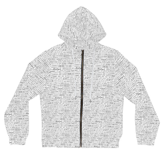 Accounting Terms All-Over Print Zip Hoodie — Funny Accountant Gift