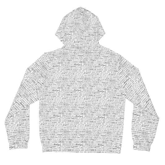 Accounting Terms All-Over Print Zip Hoodie — Funny Accountant Gift