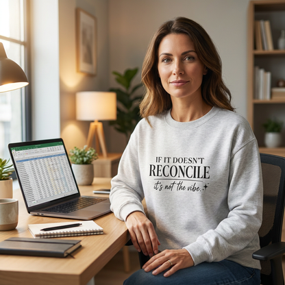 If It Doesn’t Reconcile… It’s Not the Vibe Crewneck – White/Gray